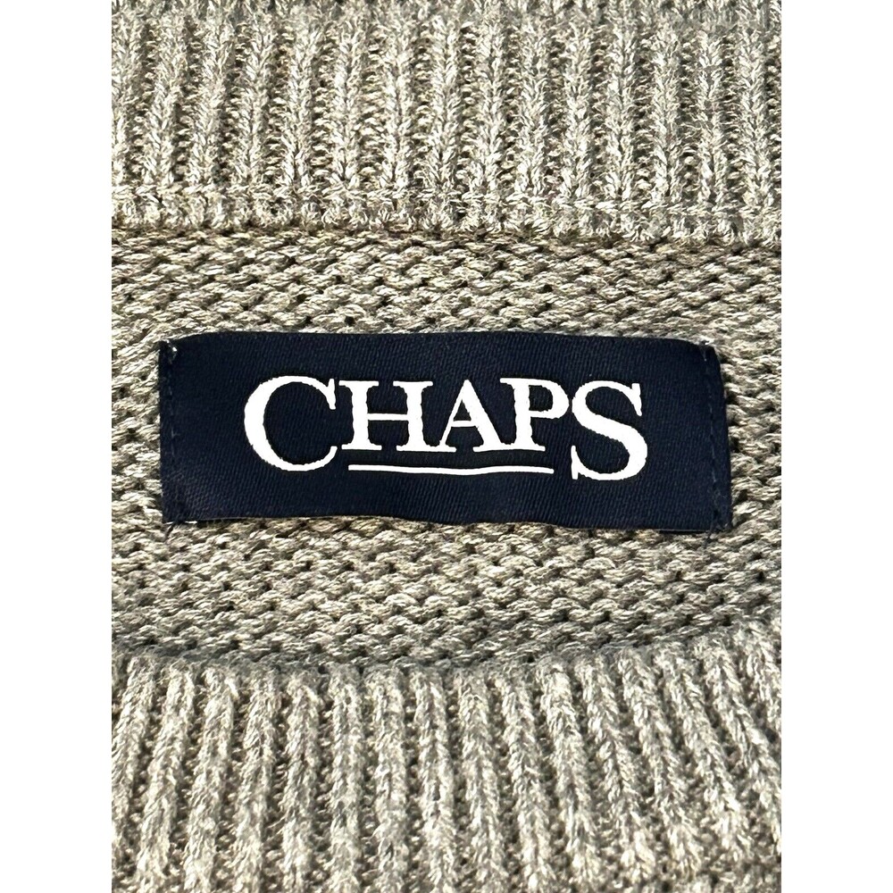 Mens Chaps Blue Gray Striped Sweater Pullover Crew Neck Classic Preppy Rugby XL - Picture 8 of 11